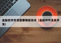 金融软件开发需要哪些技术（金融软件系统开发）