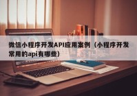 微信小程序开发API应用案例（小程序开发常用的api有哪些）