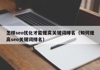 怎样seo优化才能提高关键词排名（如何提高seo关键词排名）