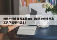 微信小程序开发工具app（微信小程序开发工具下载哪个版本）