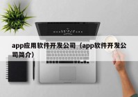 app应用软件开发公司（app软件开发公司简介）