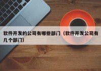 软件开发的公司有哪些部门（软件开发公司有几个部门）