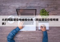 火的网站建设明细报价表（网站建设价格明细表）